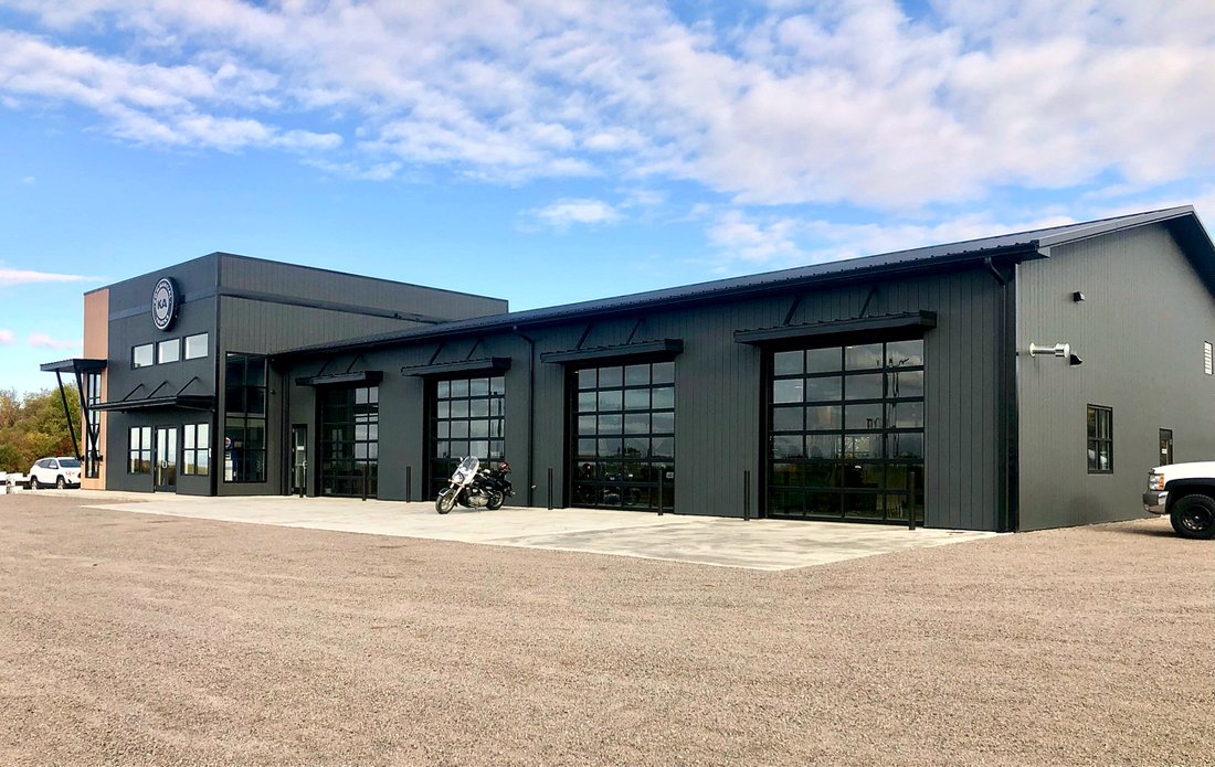 Finished commercial building with paved lot
