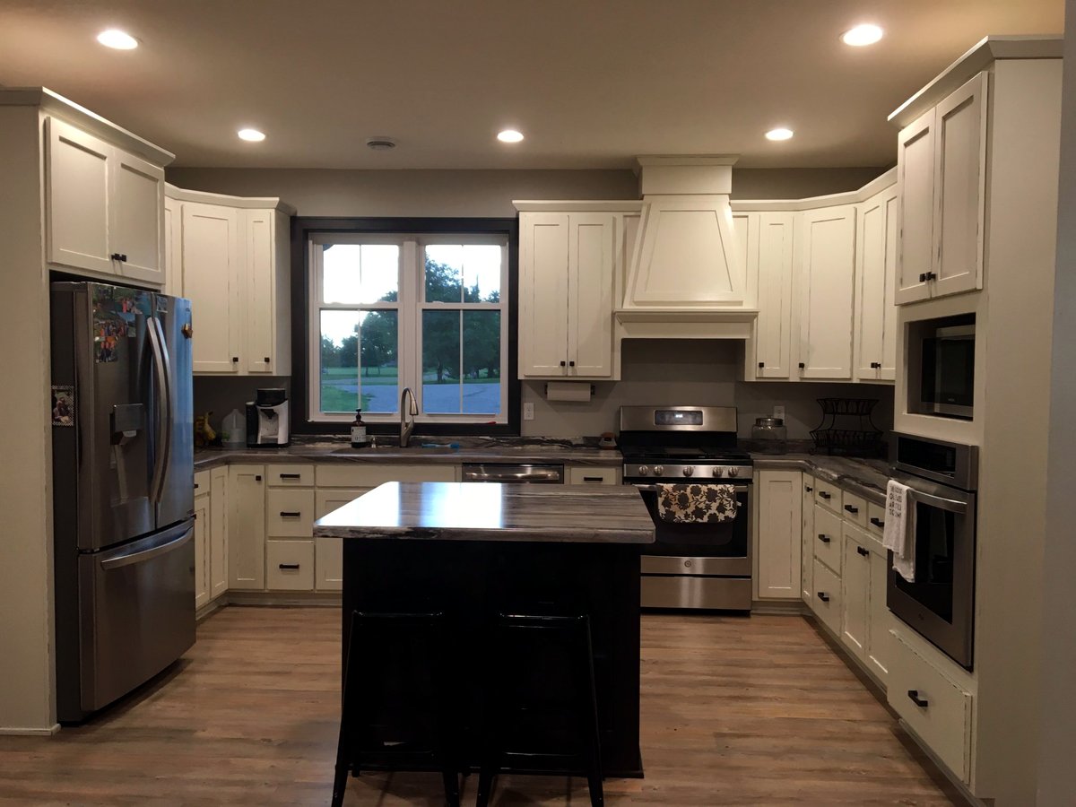 Bright white custom kitchen with island